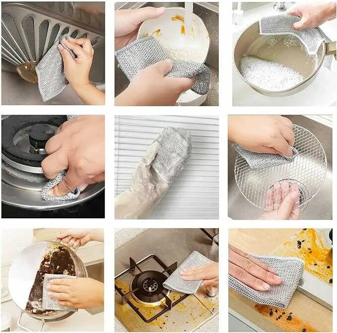 Paños de fregado de tejido de diamante reutilizables: resistentes a las manchas, suaves con las superficies