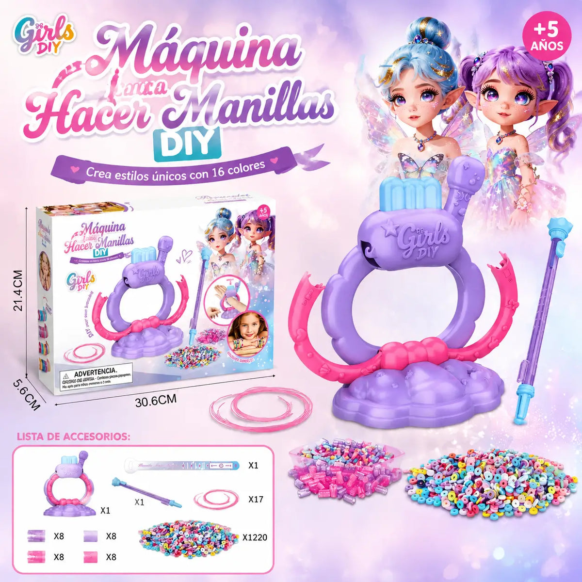 Kit de Máquina para Hacer Pulseras de Arcoíris 🌸🌈 Un regalo para crear momentos inolvidables 💖