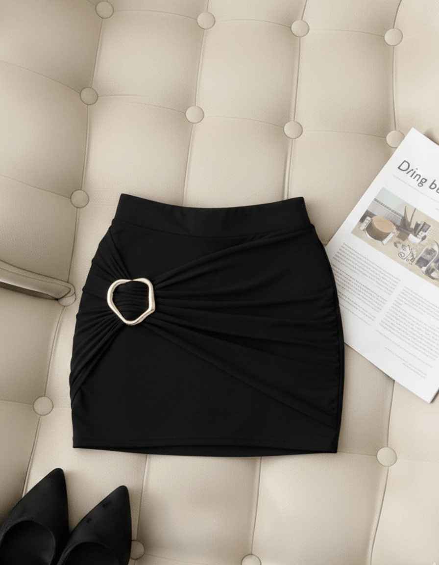 Falda Short Elegance con Hebilla Deslizante y Realce
