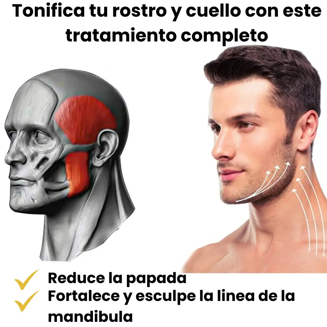 Ejercitador de músculos faciales  en gel de sílice: mandíbula perfilada en 30 días