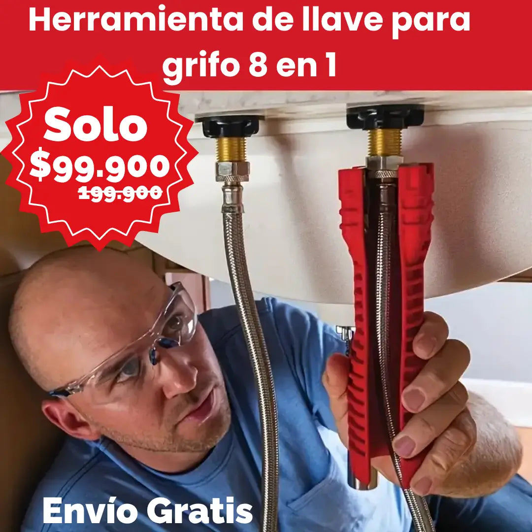 Llave para Fregadero 8 en 1 Infaltable en tu caja de herramientas