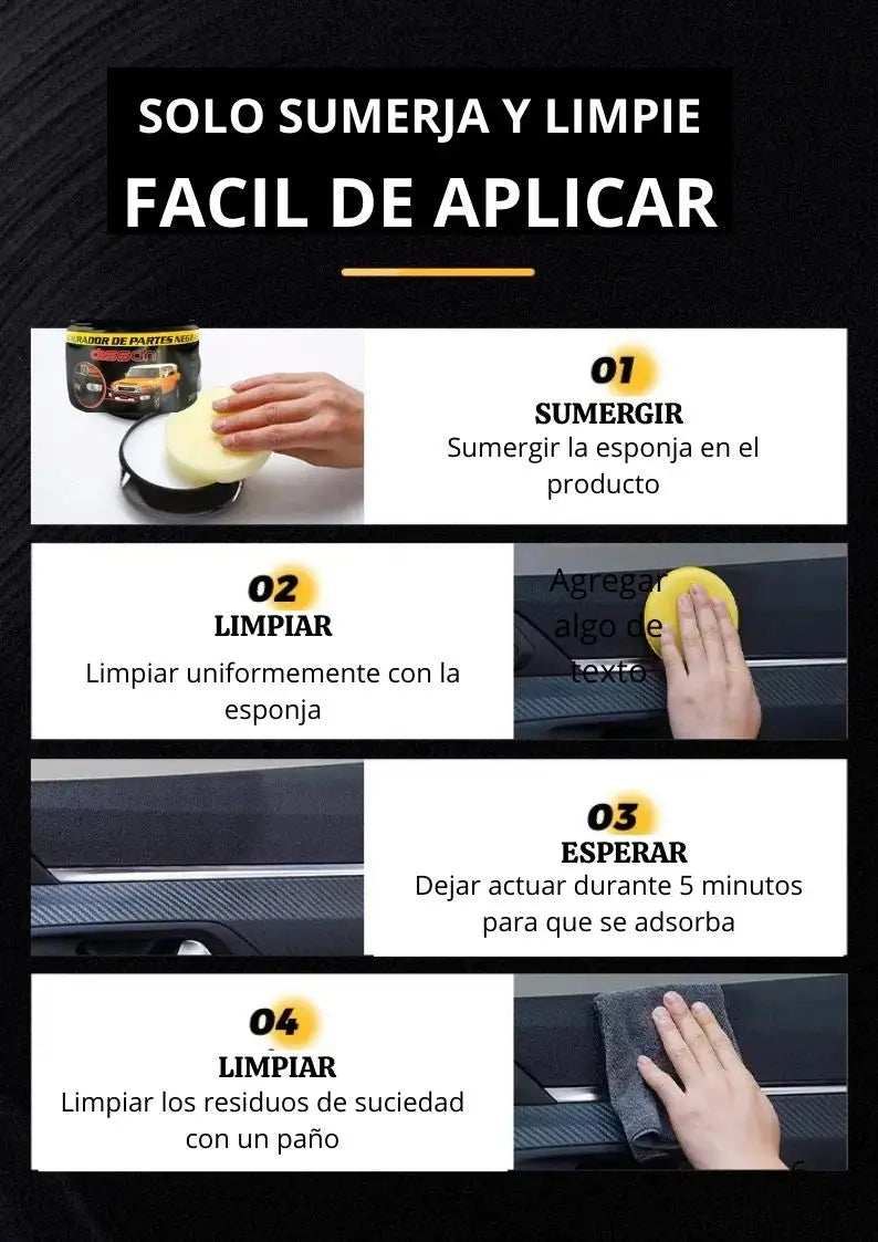 Restaurador Profesional De Partes Negras 200gr