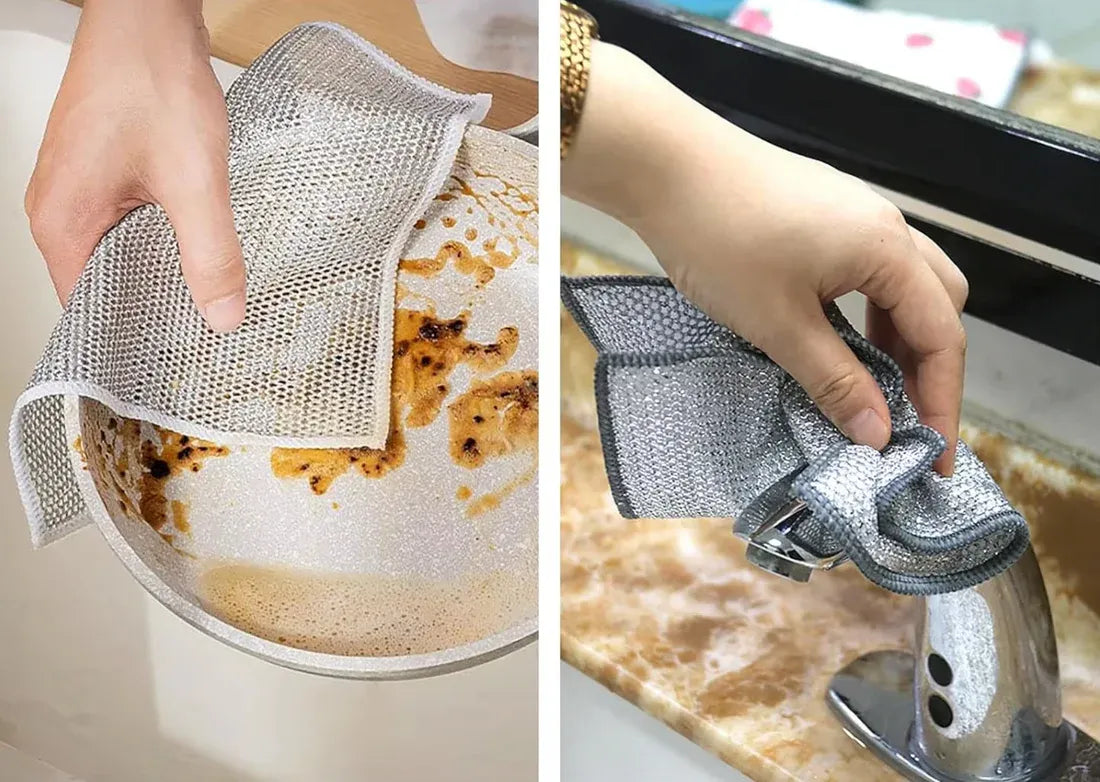 Paños de fregado de tejido de diamante reutilizables: resistentes a las manchas, suaves con las superficies