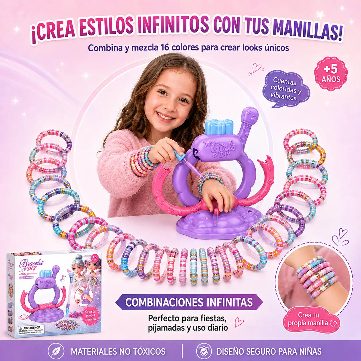 Kit de Máquina para Hacer Pulseras de  Arcoíris 🌸🌈 Un regalo para crear momentos inolvidables 💖