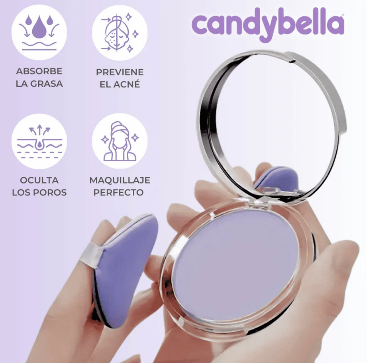MOISTURE CUSHION™ BASE MAQUILLAJE Y CANDY BELLA POLVO