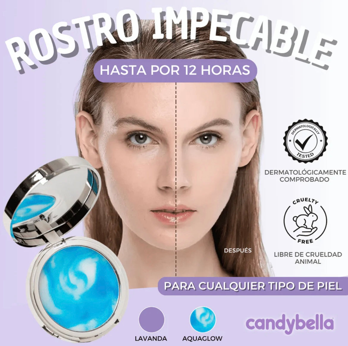 Candy Bella™ – Controla el brillo, mantiene tu look intacto todo el día.