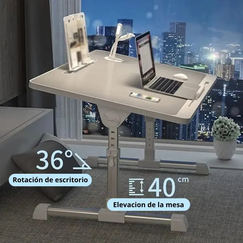 SmartDesk: Escritorio Premium Compacto Plegable con Cargador USB