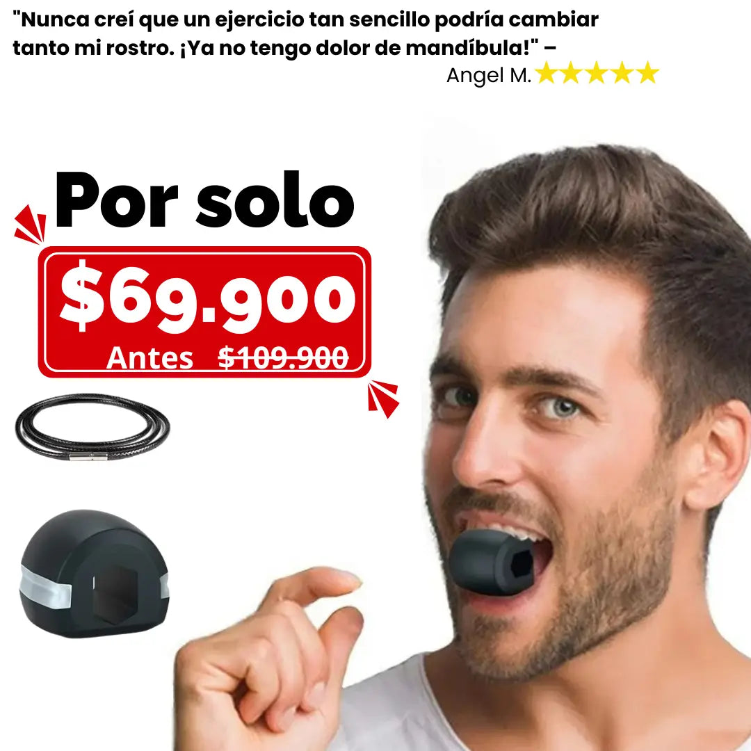 Ejercitador de músculos faciales  en gel de sílice: mandíbula perfilada en 30 días
