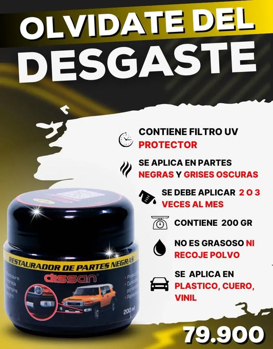 Restaurador Profesional De Partes Negras 200gr