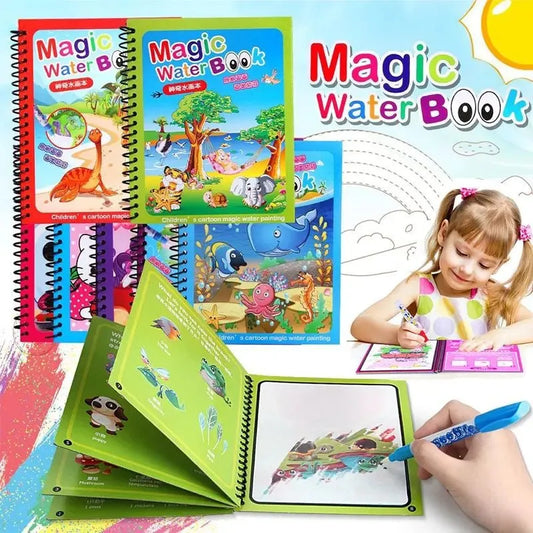 Libro mágico en tinta agua reutilizable para niños