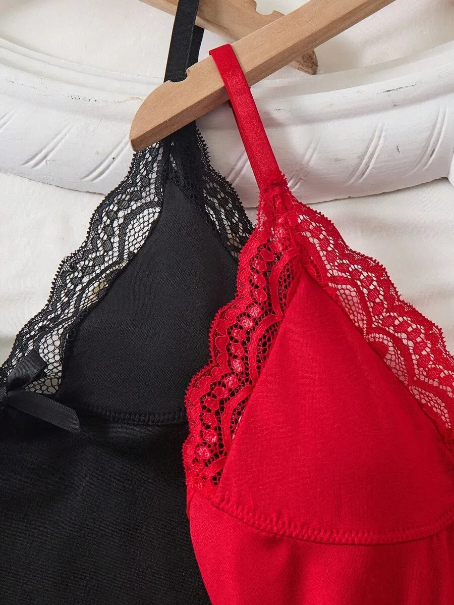 Pijama Sexy con Abertura Profunda y Orillo de Encaje (Paga 1 Lleva 2)🔥