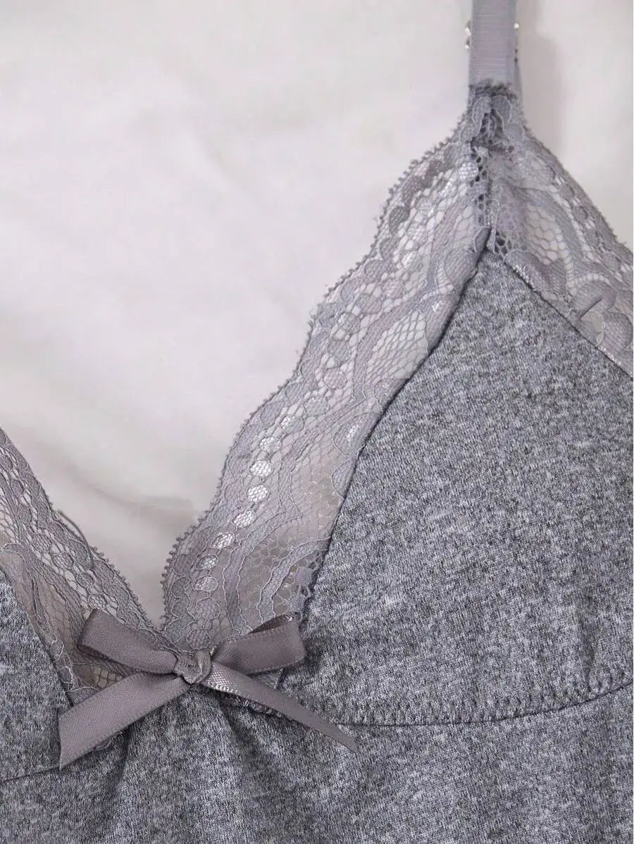 Pijama Sexy con Abertura Profunda y Orillo de Encaje (Paga 1 Lleva 2)🔥