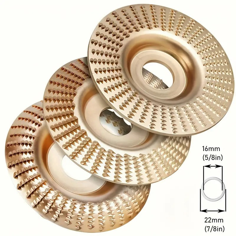 3 Discos de tallado de madera para amoladora angular
