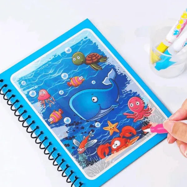 Libro mágico en tinta agua reutilizable para niños