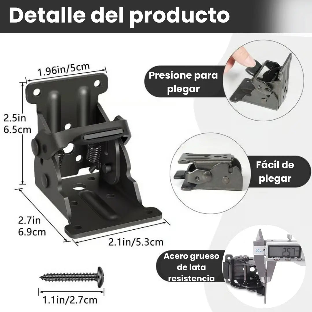 Bisagras plegables autoblocantes de alta resistencia x2