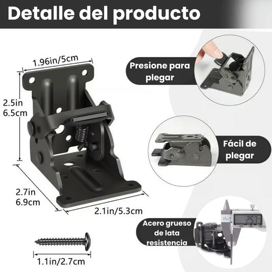 Bisagras plegables autoblocantes de alta resistencia x2