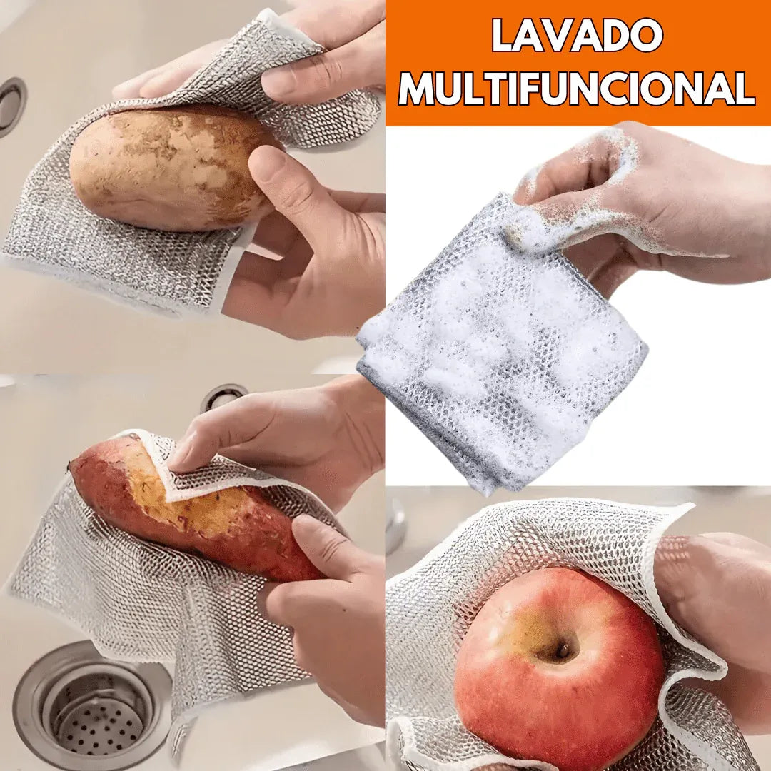 Paños de fregado de tejido de diamante reutilizables: resistentes a las manchas, suaves con las superficies